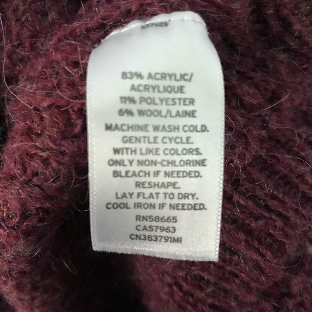 Maroon Wool Blend Sweater